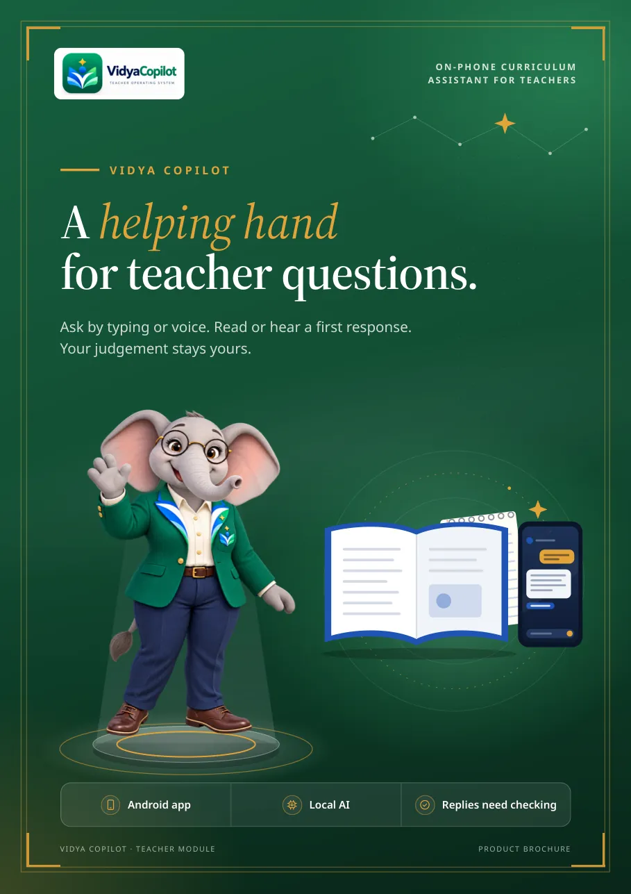 Cover of the VIDYA Copilot teacher brochure